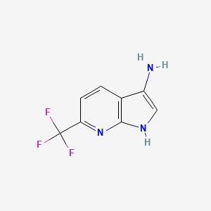 molecular formula C8H6F3N3 B1525357 6-(trifluoromethyl)-1H-pyrrolo[2,3-b]pyridin-3-amine CAS No. 1190320-36-5