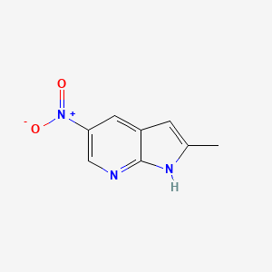 molecular formula C8H7N3O2 B1525359 2-Methyl-5-nitro-1H-pyrrolo[2,3-B]pyridine CAS No. 1190322-73-6