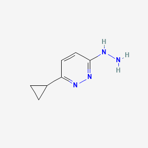 molecular formula C7H10N4 B1525377 3-Cyclopropyl-6-hydrazinylpyridazine CAS No. 1315366-19-8