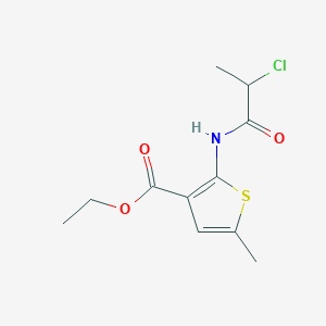 molecular formula C11H14ClNO3S B1525379 Ethyl 2-(2-chloropropanamido)-5-methylthiophene-3-carboxylate CAS No. 1275177-44-0