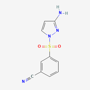 molecular formula C10H8N4O2S B1525380 3-[(3-氨基-1H-吡唑-1-基)磺酰基]苯甲腈 CAS No. 1306603-34-8