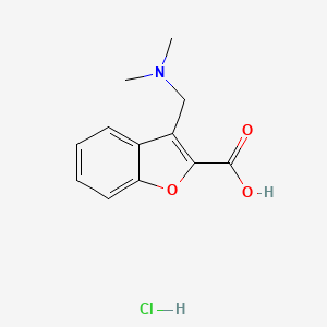 molecular formula C12H14ClNO3 B1525381 3-[(Dimethylamino)methyl]-1-benzofuran-2-carboxylic acid hydrochloride CAS No. 1163245-85-9