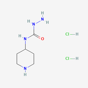 molecular formula C6H16Cl2N4O B1525382 盐酸 3-氨基-1-(哌啶-4-基)脲 CAS No. 1306603-58-6