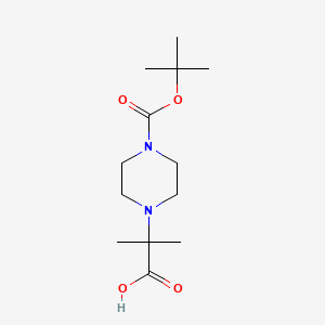 molecular formula C13H24N2O4 B1525390 2-(4-(Tert-butoxycarbonyl)piperazin-1-yl)-2-methylpropanoic acid CAS No. 1240619-73-1
