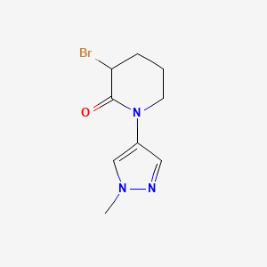 molecular formula C9H12BrN3O B1525393 3-bromo-1-(1-methyl-1H-pyrazol-4-yl)piperidin-2-one CAS No. 1306606-63-2