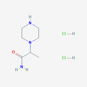 molecular formula C7H17Cl2N3O B1525395 2-(哌嗪-1-基)丙酰胺二盐酸盐 CAS No. 1306602-96-9
