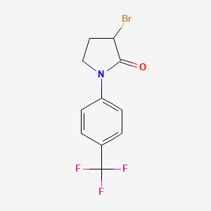 molecular formula C11H9BrF3NO B1525396 3-Bromo-1-[4-(trifluoromethyl)phenyl]pyrrolidin-2-one CAS No. 1306606-97-2