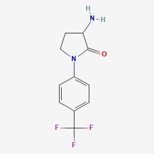 molecular formula C11H11F3N2O B1525397 3-Amino-1-[4-(trifluoromethyl)phenyl]pyrrolidin-2-one CAS No. 1270609-80-7