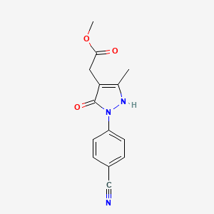 Methyl 2-[2-(4-cyanophenyl)-5-methyl-3-oxo-2,3-dihydro-1H-pyrazol-4-yl]acetate