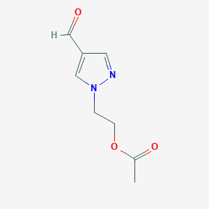 molecular formula C8H10N2O3 B1525399 2-(4-甲酰基-1H-吡唑-1-基)乙酸乙酯 CAS No. 1315367-26-0