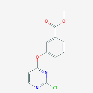 molecular formula C12H9ClN2O3 B1525405 Methyl 3-[(2-chloropyrimidin-4-yl)oxy]benzoate CAS No. 956039-63-7