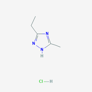 molecular formula C5H10ClN3 B1525413 5-ethyl-3-methyl-1H-1,2,4-triazole hydrochloride CAS No. 1306604-72-7