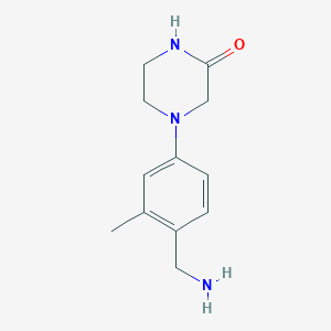 molecular formula C12H17N3O B1525421 4-[4-(Aminomethyl)-3-methylphenyl]piperazin-2-one CAS No. 1250744-22-9