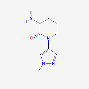molecular formula C9H14N4O B1525423 3-氨基-1-(1-甲基-1H-吡唑-4-基)哌啶-2-酮 CAS No. 1306602-94-7