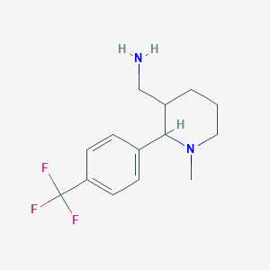 molecular formula C14H19F3N2 B1525426 {1-Methyl-2-[4-(trifluoromethyl)phenyl]piperidin-3-yl}methanamine CAS No. 1315368-46-7