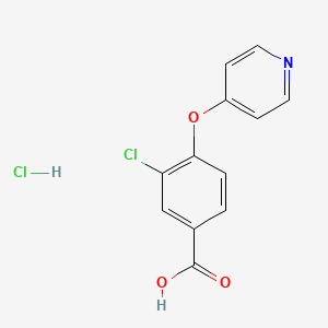 molecular formula C12H9Cl2NO3 B1525431 3-氯-4-(吡啶-4-氧基)苯甲酸盐酸盐 CAS No. 1306604-54-5