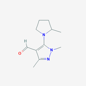 1,3-Dimethyl-5-(2-methylpyrrolidin-1-YL)-1H-pyrazole-4-carbaldehyde