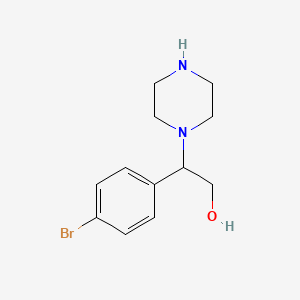 molecular formula C12H17BrN2O B1525436 2-(4-Bromophenyl)-2-(piperazin-1-yl)ethan-1-ol CAS No. 1183532-30-0