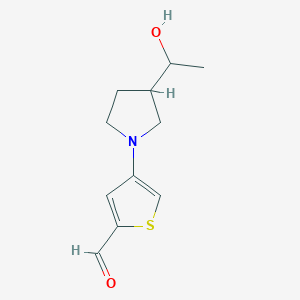 4-[3-(1-Hydroxyethyl)pyrrolidin-1-YL]thiophene-2-carbaldehyde