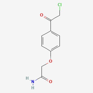 molecular formula C10H10ClNO3 B1525449 2-[4-(2-氯乙酰基)苯氧基]乙酰胺 CAS No. 1315365-97-9
