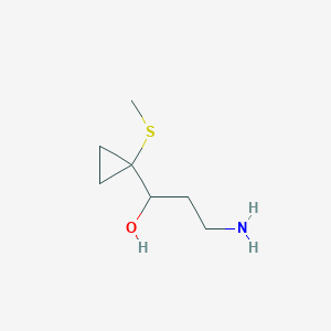 3-Amino-1-[1-(methylsulfanyl)cyclopropyl]propan-1-ol