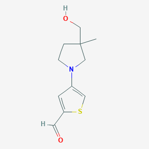 4-[3-(Hydroxymethyl)-3-methylpyrrolidin-1-yl]thiophene-2-carbaldehyde