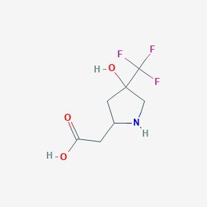 2-[4-Hydroxy-4-(trifluoromethyl)pyrrolidin-2-yl]acetic acid