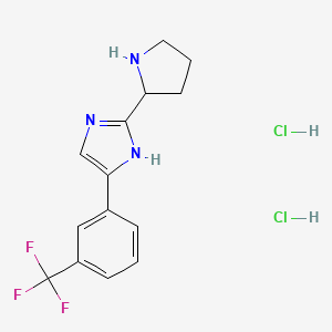 molecular formula C14H16Cl2F3N3 B1525498 2-(吡咯烷-2-基)-4-[3-(三氟甲基)苯基]-1H-咪唑二盐酸盐 CAS No. 1315366-83-6