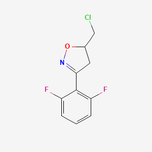 molecular formula C10H8ClF2NO B1525501 5-(氯甲基)-3-(2,6-二氟苯基)-4,5-二氢-1,2-噁唑 CAS No. 1334146-85-8