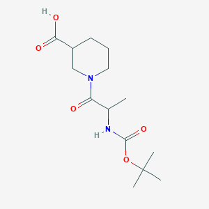 1-(2-{[(Tert-butoxy)carbonyl]amino}propanoyl)piperidine-3-carboxylic acid