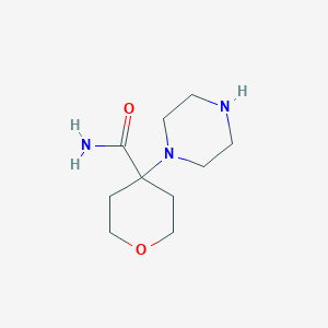 4-(Piperazin-1-YL)oxane-4-carboxamide