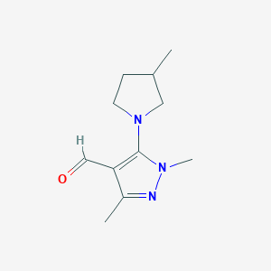 1,3-Dimethyl-5-(3-methylpyrrolidin-1-YL)-1H-pyrazole-4-carbaldehyde