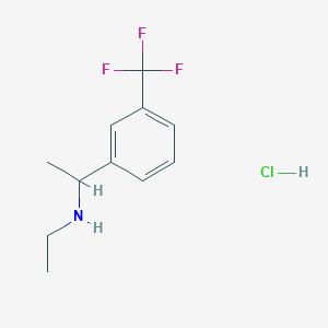 molecular formula C11H15ClF3N B1525515 盐酸乙基({1-[3-(三氟甲基)苯基]乙基})胺 CAS No. 1315366-77-8