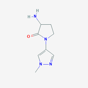 molecular formula C8H12N4O B1525517 3-氨基-1-(1-甲基-1H-吡唑-4-基)吡咯烷-2-酮 CAS No. 1247359-59-6