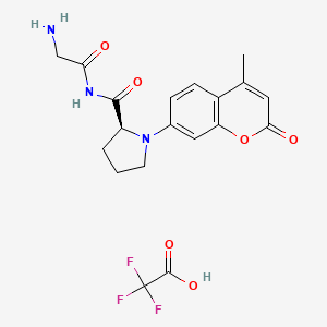 (2S)-N-(2-aminoacetyl)-1-(4-methyl-2-oxochromen-7-yl)pyrrolidine-2-carboxamide;2,2,2-trifluoroacetic acid