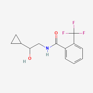 molecular formula C13H14F3NO2 B1525529 N-(2-环丙基-2-羟基乙基)-2-(三氟甲基)苯甲酰胺 CAS No. 1273988-45-6