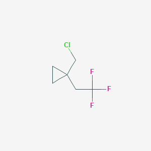 molecular formula C6H8ClF3 B15255346 1-(Chloromethyl)-1-(2,2,2-trifluoroethyl)cyclopropane 