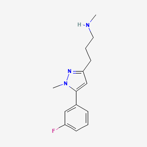 {3-[5-(3-fluorophenyl)-1-methyl-1H-pyrazol-3-yl]propyl}(methyl)amine