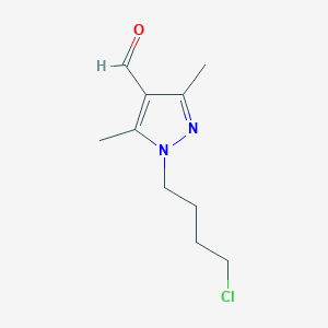 molecular formula C10H15ClN2O B15255352 1-(4-chlorobutyl)-3,5-dimethyl-1H-pyrazole-4-carbaldehyde 