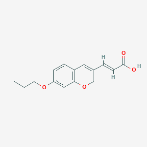 molecular formula C15H16O4 B15255359 (2E)-3-(7-propoxy-2H-chromen-3-yl)acrylic acid 