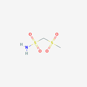 molecular formula C2H7NO4S2 B15255365 Methanesulfonylmethanesulfonamide 