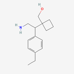 molecular formula C15H23NO B15255375 {1-[2-Amino-1-(4-ethylphenyl)ethyl]cyclobutyl}methanol 