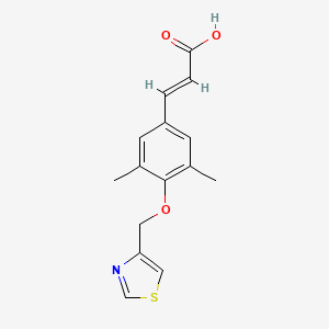 molecular formula C15H15NO3S B15255380 (2E)-3-[3,5-dimethyl-4-(1,3-thiazol-4-ylmethoxy)phenyl]acrylic acid 