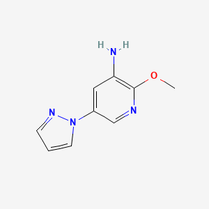 molecular formula C9H10N4O B15255409 2-methoxy-5-(1H-pyrazol-1-yl)pyridin-3-amine CAS No. 1305711-27-6