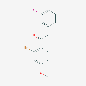molecular formula C15H12BrFO2 B1525541 1-(2-Bromo-4-methoxyphenyl)-2-(3-fluorophenyl)ethan-1-one CAS No. 1184583-68-3