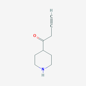 molecular formula C9H13NO B15255424 1-(Piperidin-4-yl)but-3-yn-1-one 