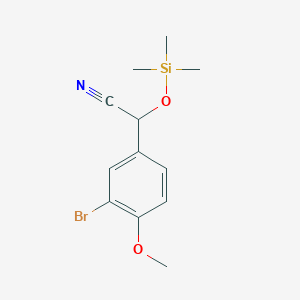 molecular formula C12H16BrNO2Si B1525544 2-(3-溴-4-甲氧基苯基)-2-[(三甲基甲硅烷基)氧基]乙腈 CAS No. 1273671-42-3