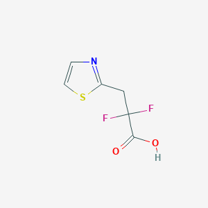 molecular formula C6H5F2NO2S B15255446 2,2-Difluoro-3-(thiazol-2-yl)propanoic acid 