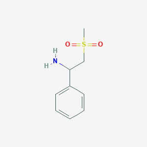 molecular formula C9H13NO2S B15255470 2-Methanesulfonyl-1-phenylethan-1-amine 