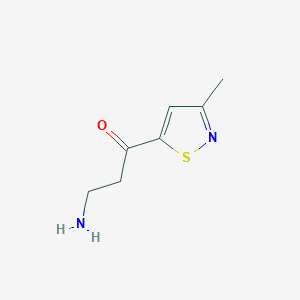 molecular formula C7H10N2OS B15255487 3-Amino-1-(3-methyl-1,2-thiazol-5-yl)propan-1-one 